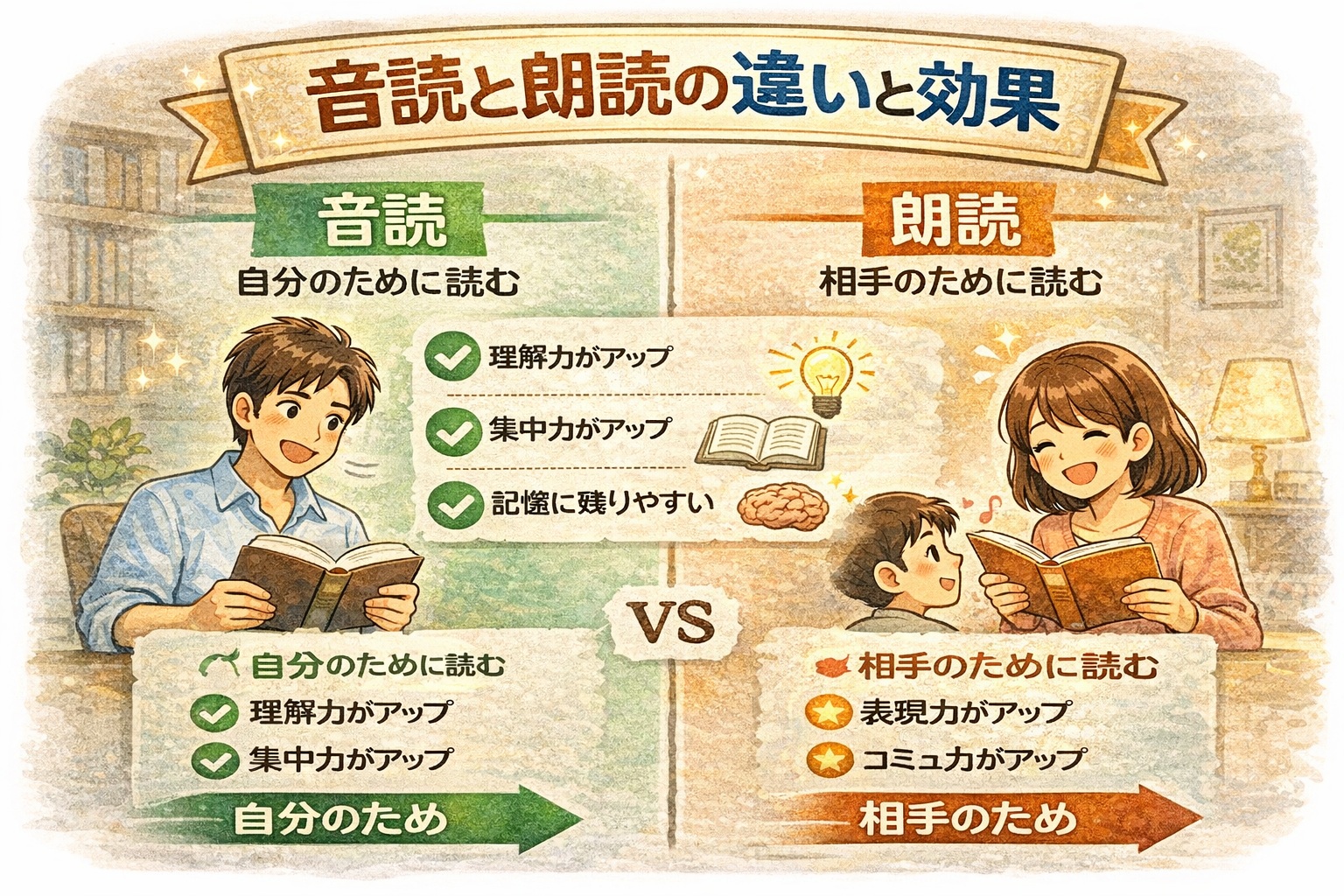 音読と朗読の違いと効果