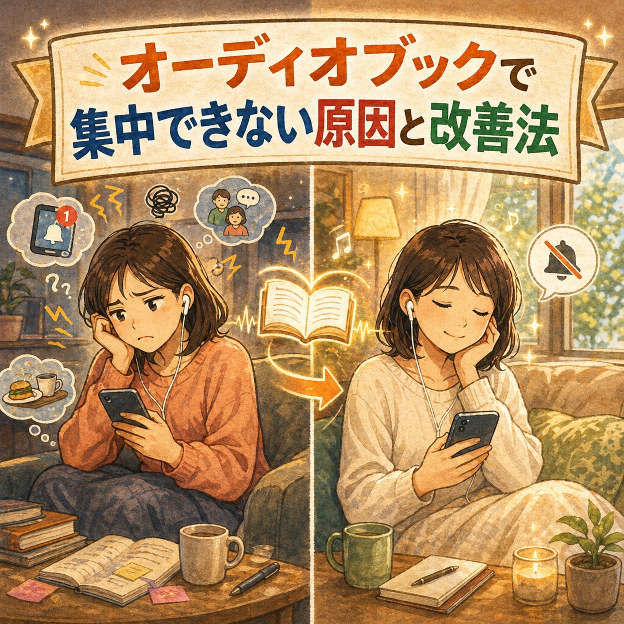オーディオブックで集中できない原因と改善法