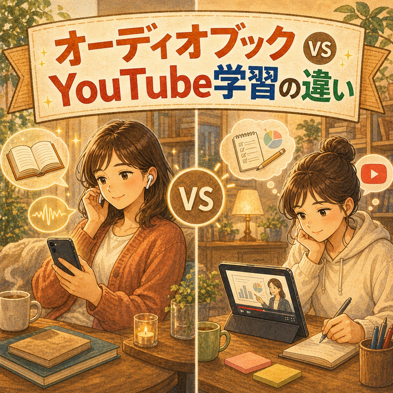 オーディオブック vs YouTube 学習の違い