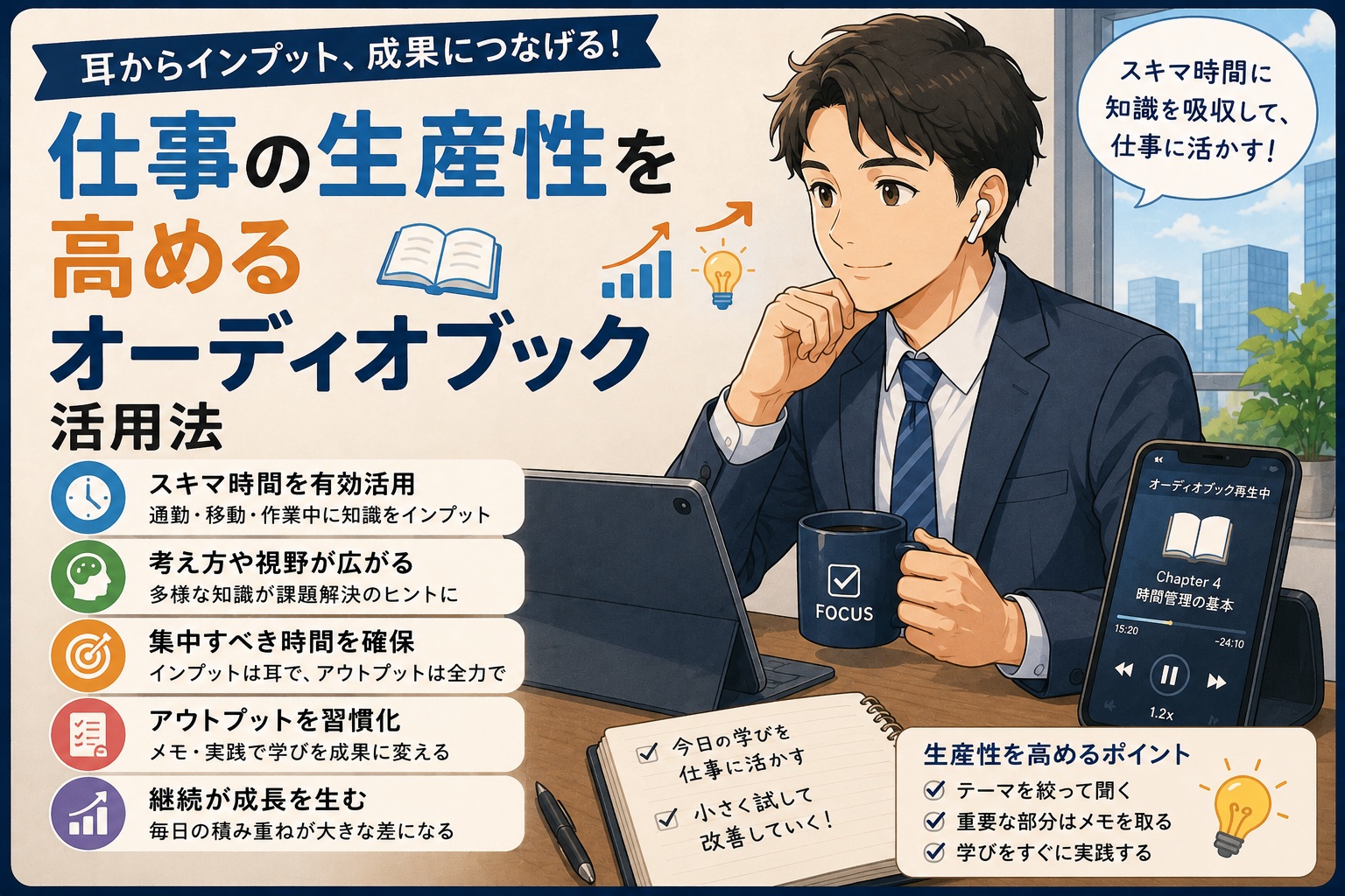 仕事の生産性を高めるオーディオブック活用法