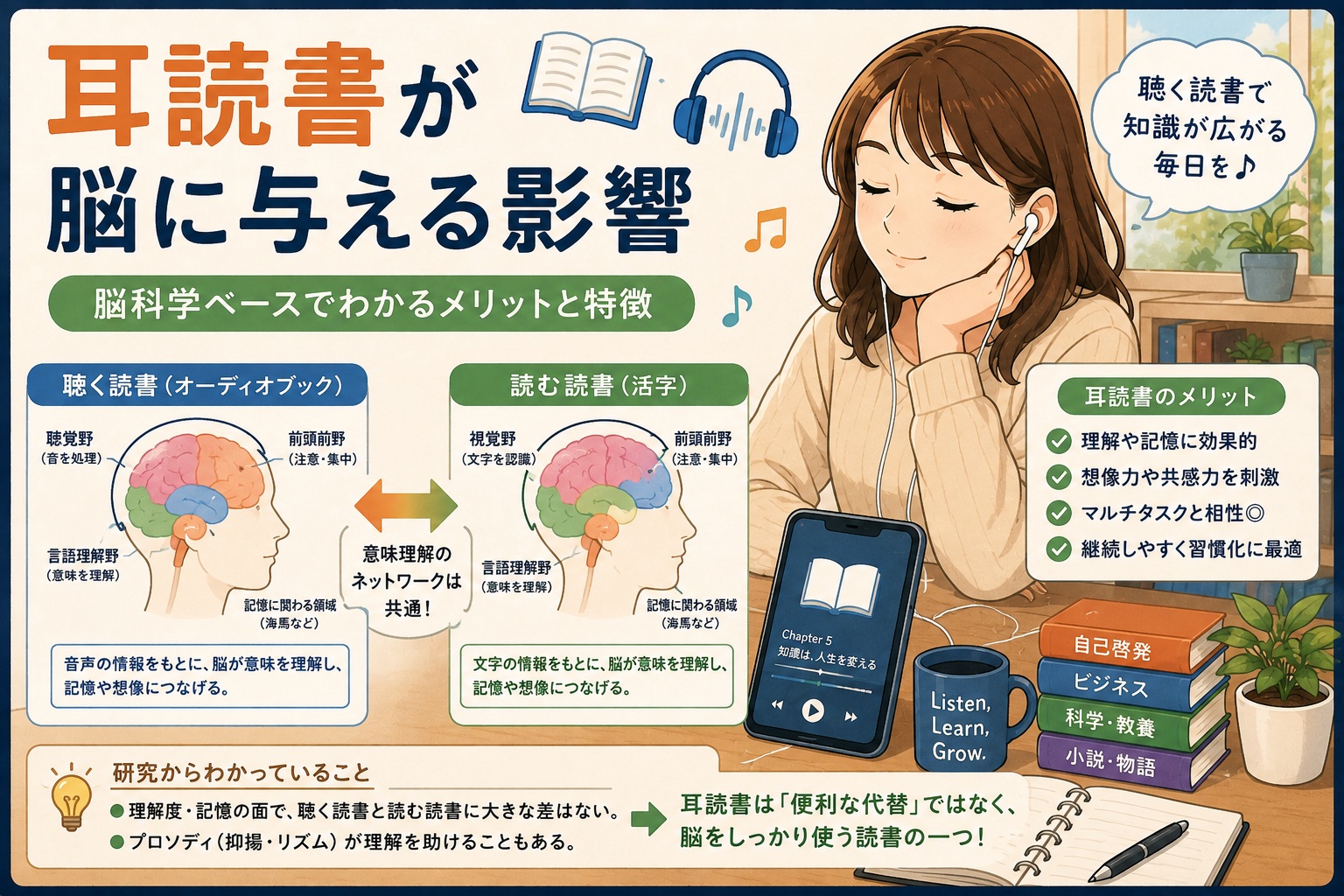 耳読書が脳に与える影響（脳科学ベース）
